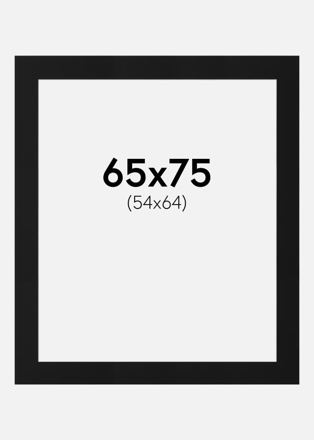 Passepartout Svart Standard (Hvit kjerne) 65x75 cm (54x64)