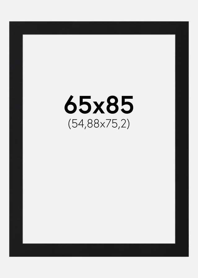 Passepartout Svart Standard (Hvit kjerne) 65x85 cm (54,88x75,2)