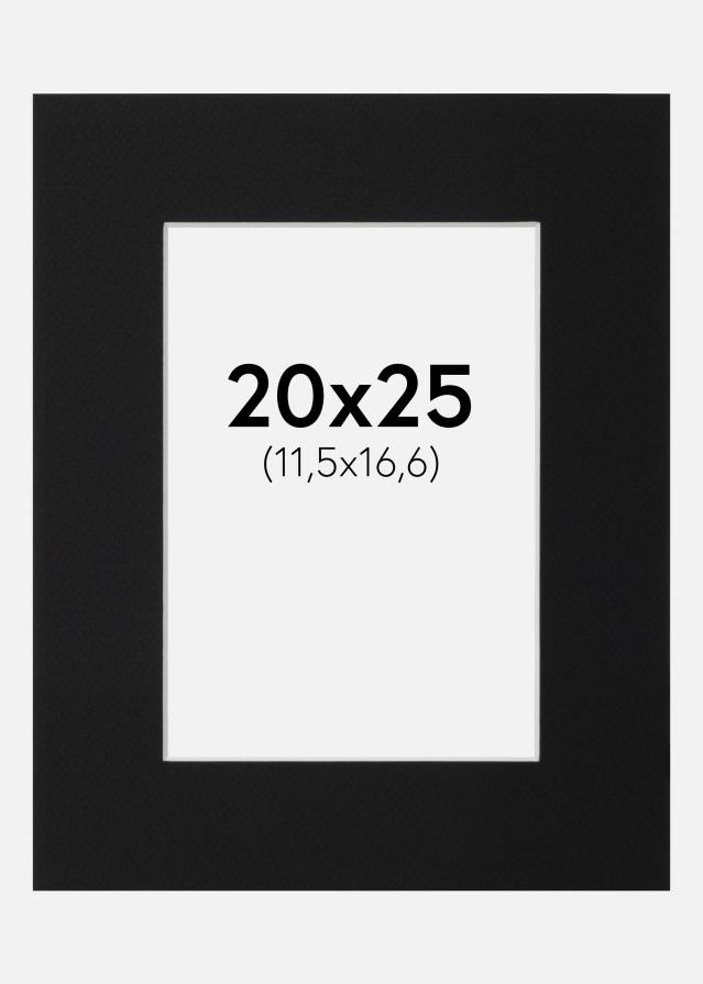 Passepartout Svart Standard (Hvit kjerne) 20x25 cm (11,5x16,6)