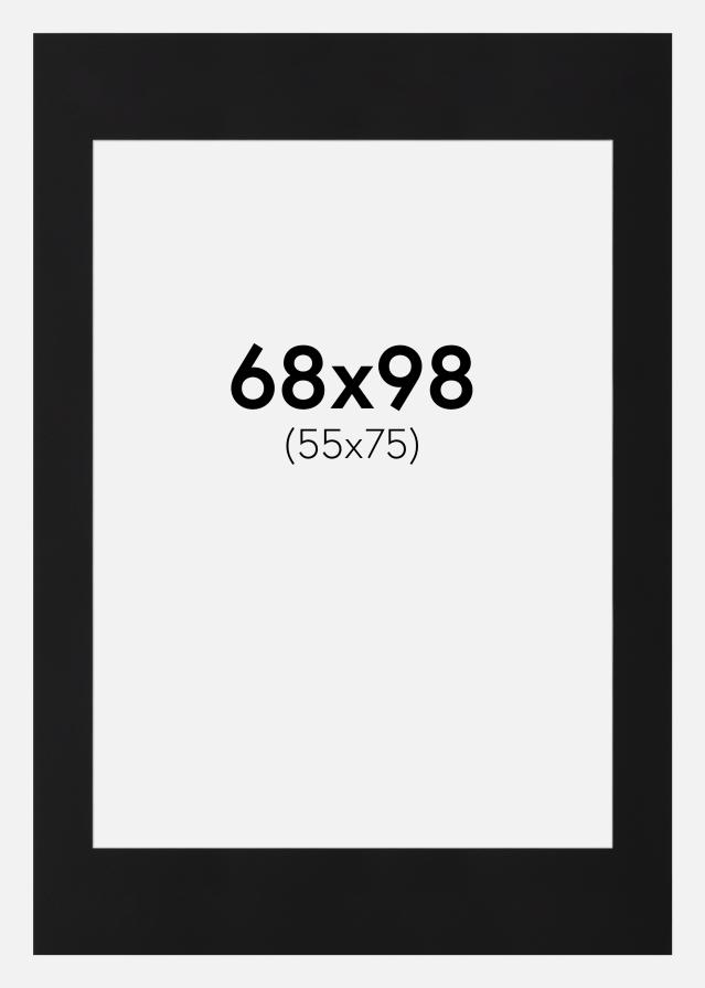 Passepartout Svart Standard (Hvit kjerne) 68x98 cm (55x75)