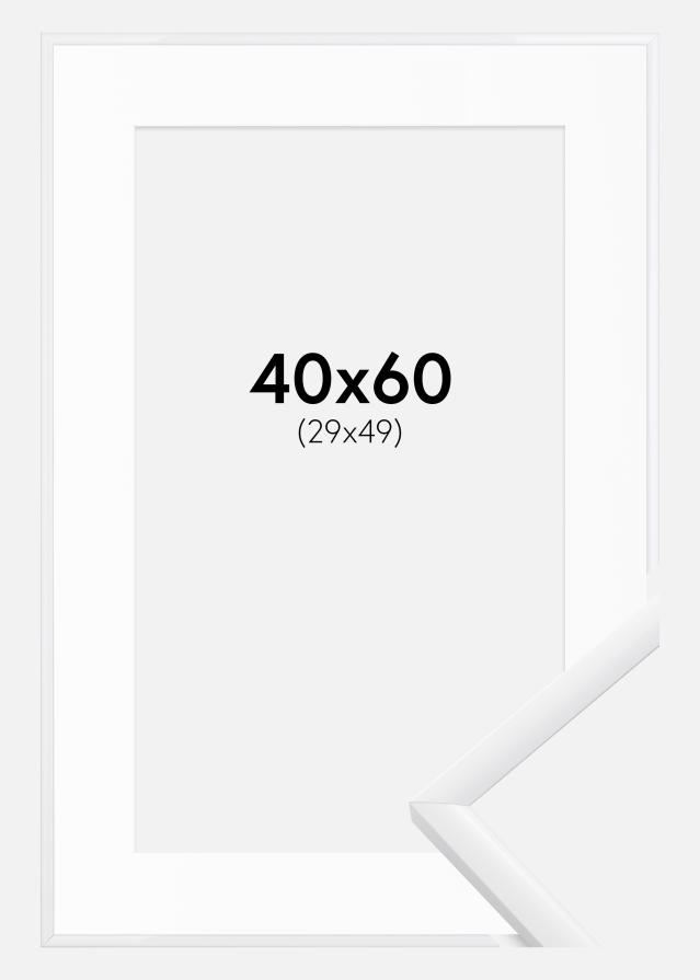 Ramme New Lifestyle Hvit 40x60 cm - Passepartout Hvit 30x50 cm