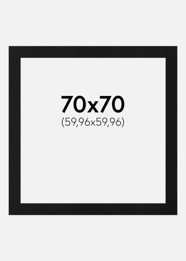 Passepartout Svart Standard (Hvit kjerne) 70x70 cm (59,96x59,96)
