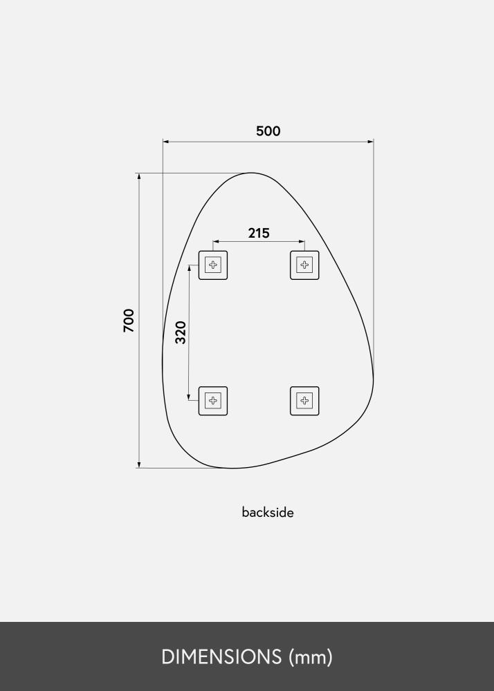 KAILA Speil Shape I Rose Gold 50x70 cm