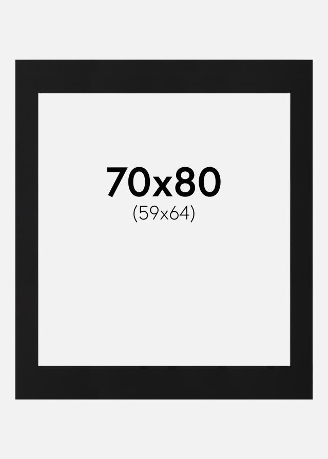 Passepartout Svart Standard (Hvit kjerne) 70x80 cm (59x64)