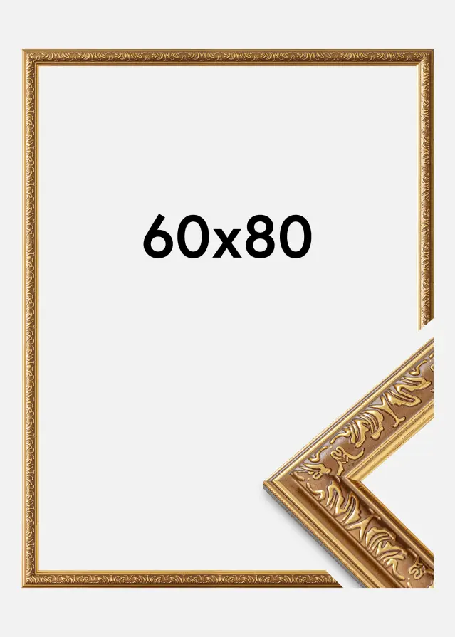 Ramme Swirl Akrylglass Gull 60x80 cm