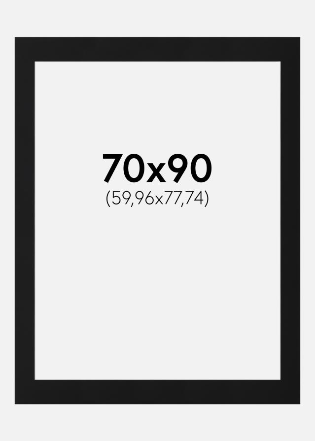 Passepartout Svart Standard (Hvit kjerne) 70x90 cm (59,96x77,74)