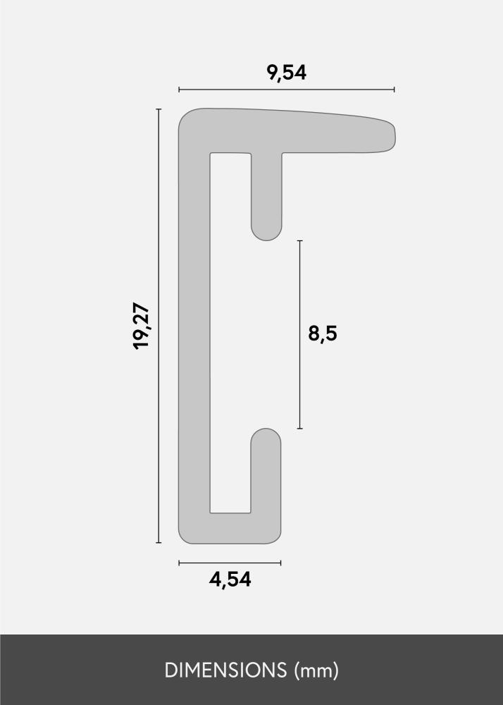 Ramme Neptune Akrylglass White Oak 50x70 cm