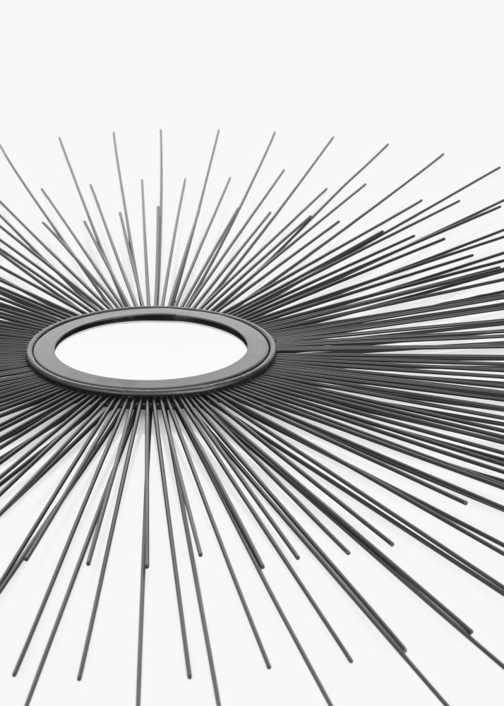 KAILA Rundt Speil Sunrays - Svart 80 cm Ø