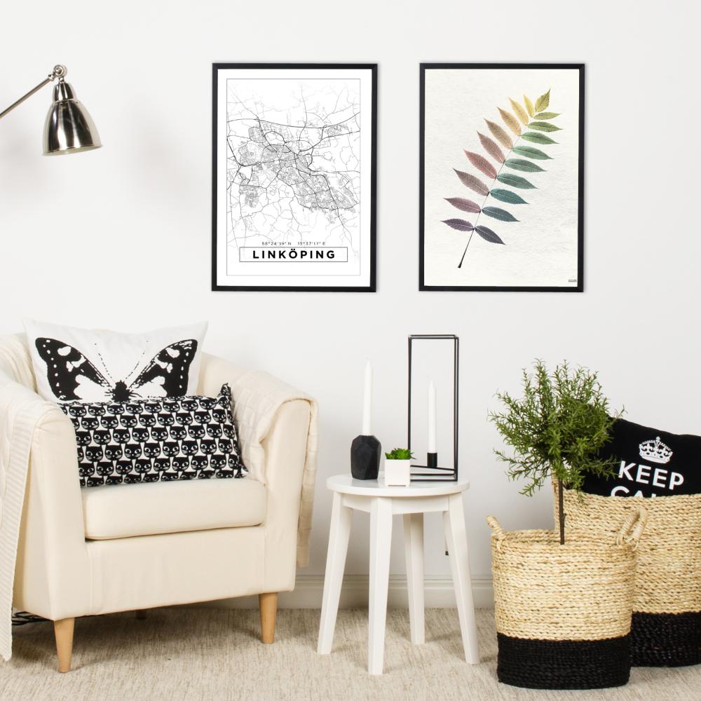 Kart - Linköping - Poster - Hvit