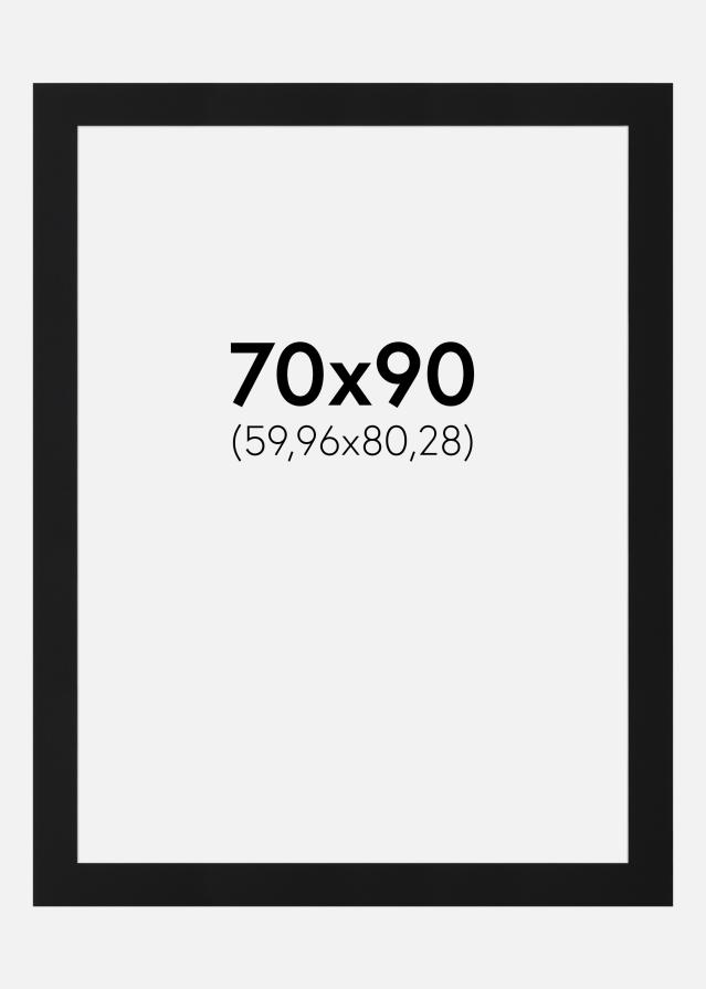 Passepartout Svart Standard (Hvit kjerne) 70x90 cm (59,96x80,28)