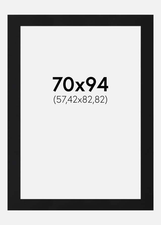 Passepartout Svart Standard (Hvit kjerne) 70x94 cm (57,42x82,82)