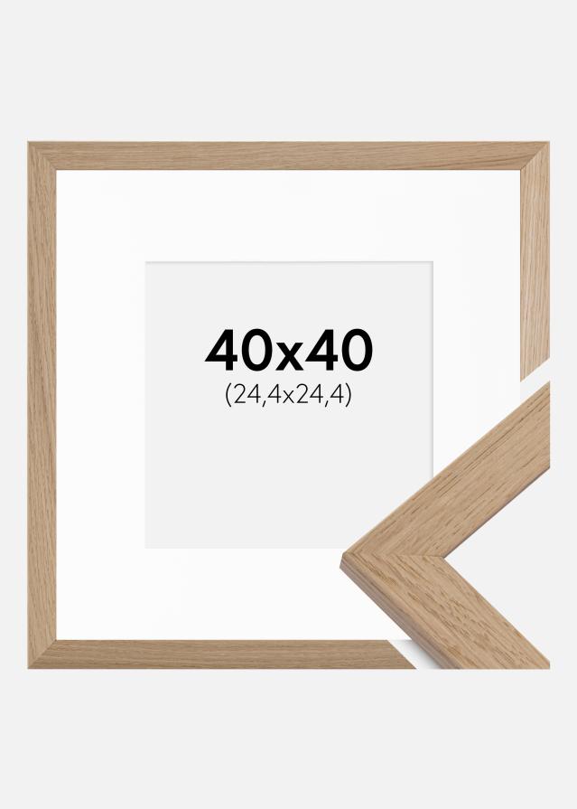Ramme Trendline Eik 40x40 cm - Passepartout Hvit 10x10 inches