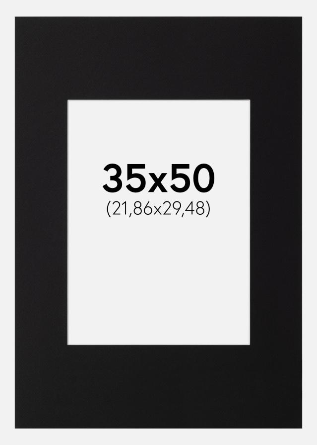 Passepartout Svart Standard (Hvit Kjerne) 35x50 cm (21,86x29,48)