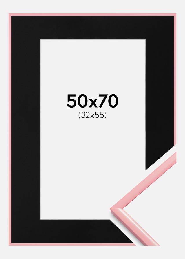 Ramme New Lifestyle Rosa 50x70 cm - Passepartout Svart 33x56 cm