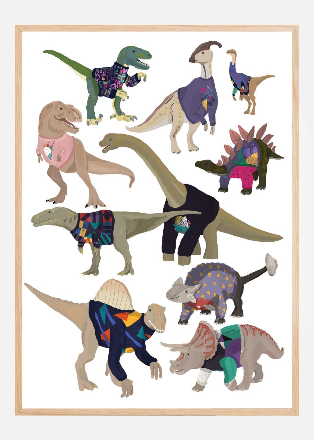 Product Image for Dinosaurs In 80s Jumpers Plakat (70x100 cm)