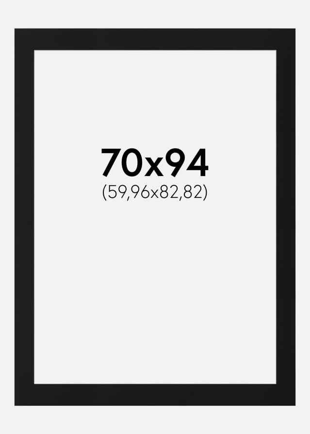 Passepartout Svart Standard (Hvit kjerne) 70x94 cm (59,96x82,82)