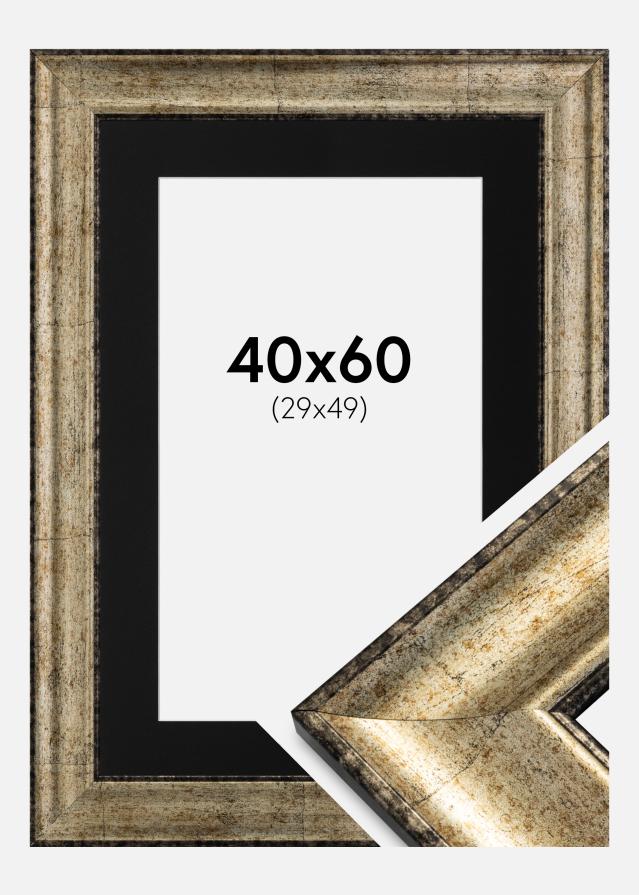 Ramme Saltsjöbaden Antikkgull 40x60 cm - Passepartout Svart 30x50 cm