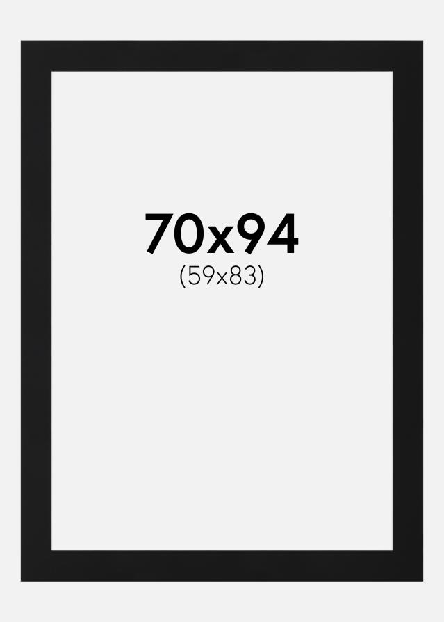 Passepartout Svart Standard (Hvit kjerne) 70x94 cm (59x83)