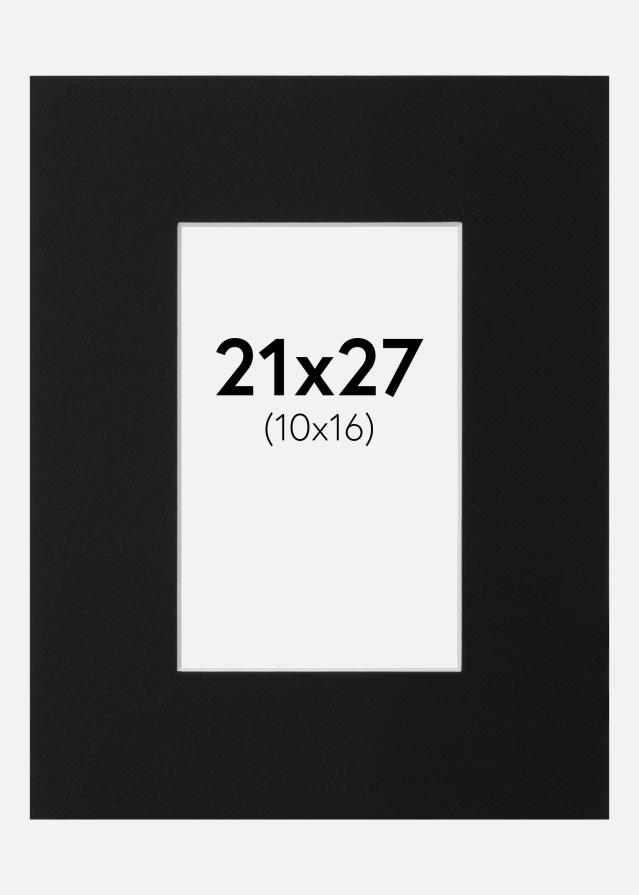 Passepartout Svart Standard (Hvit kjerne) 21x27 cm (10x16)