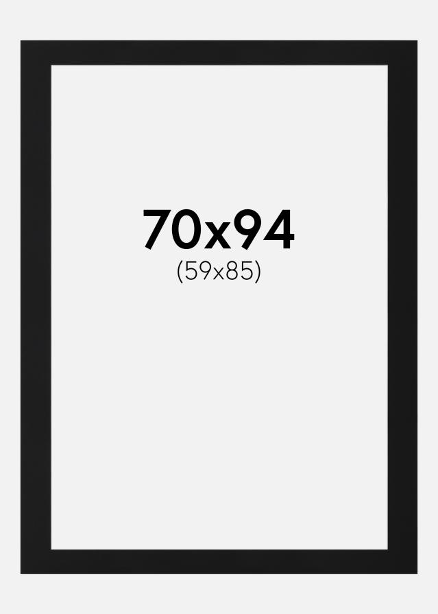 Passepartout Svart Standard (Hvit kjerne) 70x94 cm (59x85)