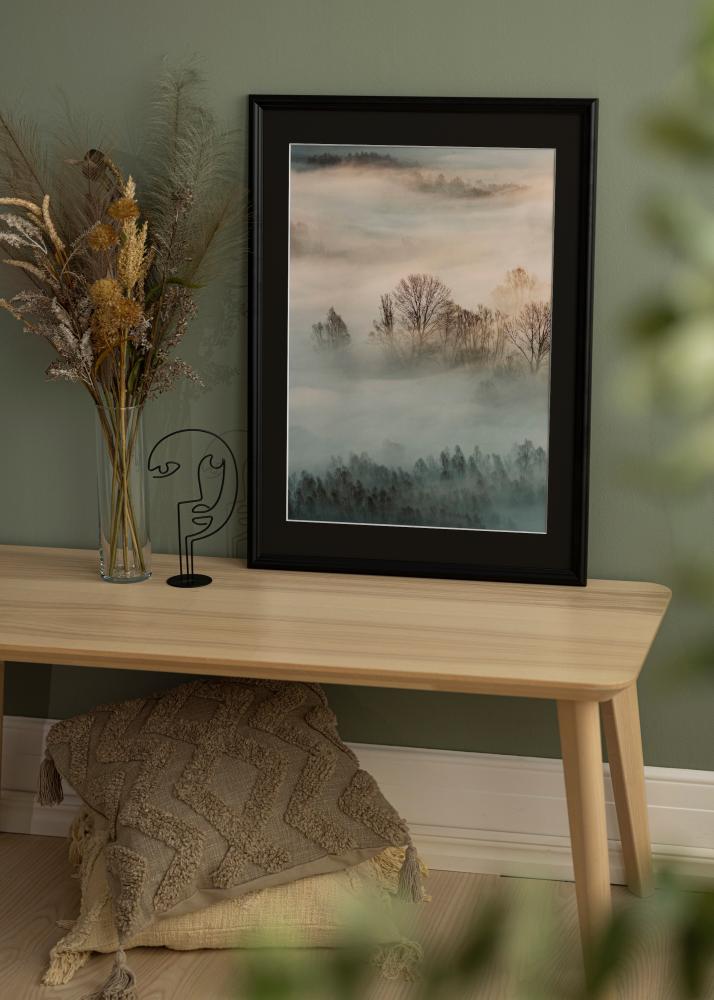 Ramme Siljan Svart 60x60 cm - Passepartout Svart 50x50 cm