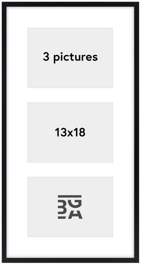 Edsbyn Collageramme IX Svart - 3 Bilder (13x18 cm)