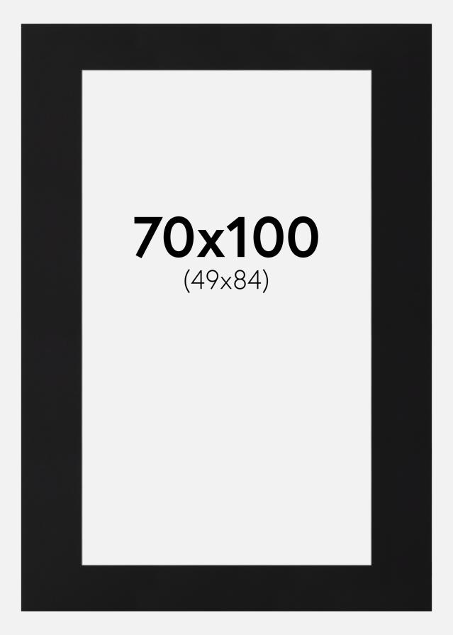Passepartout Svart Standard (Hvit kjerne) 70x100 cm (49x84)