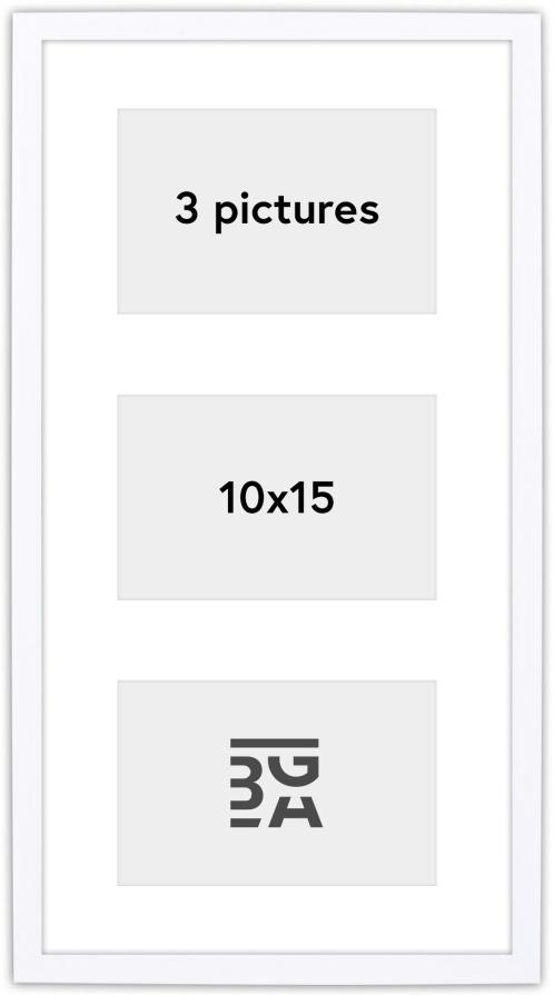 Edsbyn Collageramme XIV Hvit - 3 Bilder (10x15 cm)