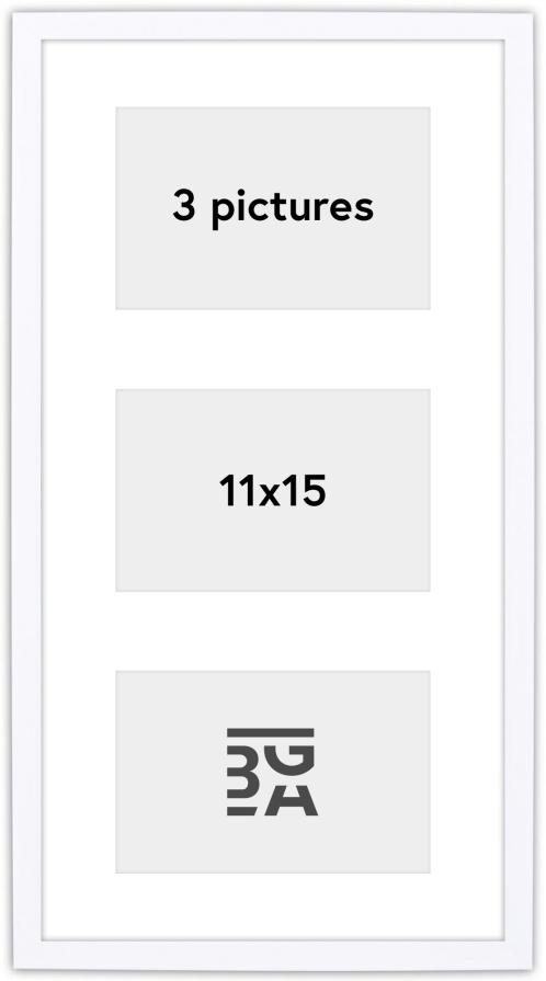 Edsbyn Collageramme XVIII Hvit - 3 Bilder (11x15 cm)