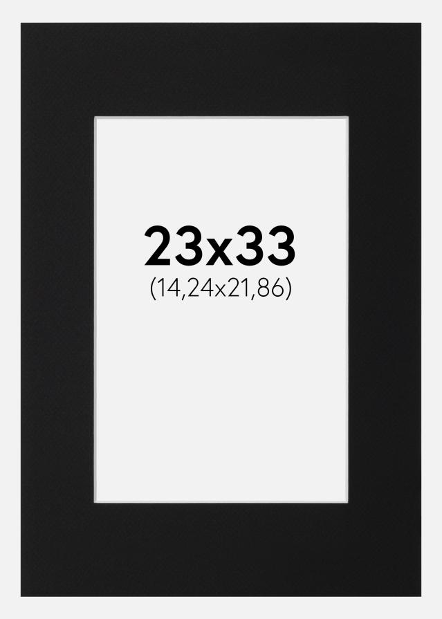 Passepartout Svart Standard (Hvit kjerne) 23x33 cm (14,24x21,86)