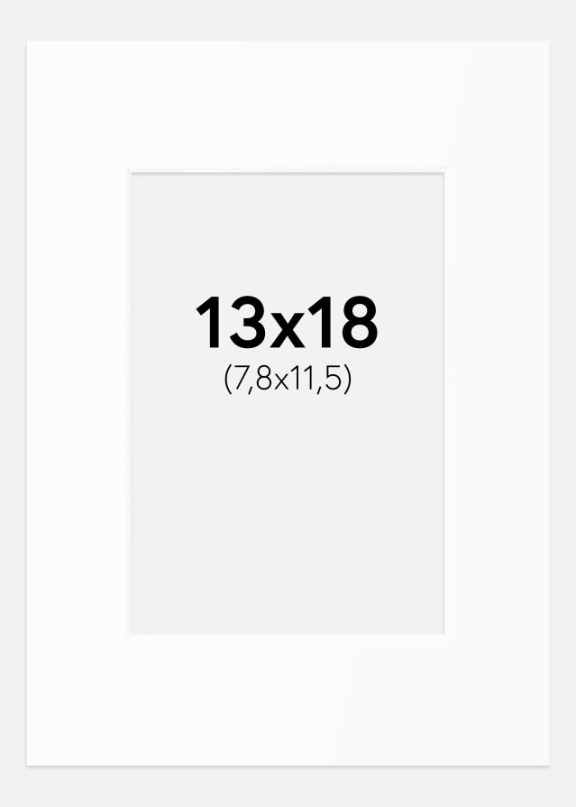 Passepartout Hvit Standard (Hvit kerne) 13x18 cm (7,8x11,5)