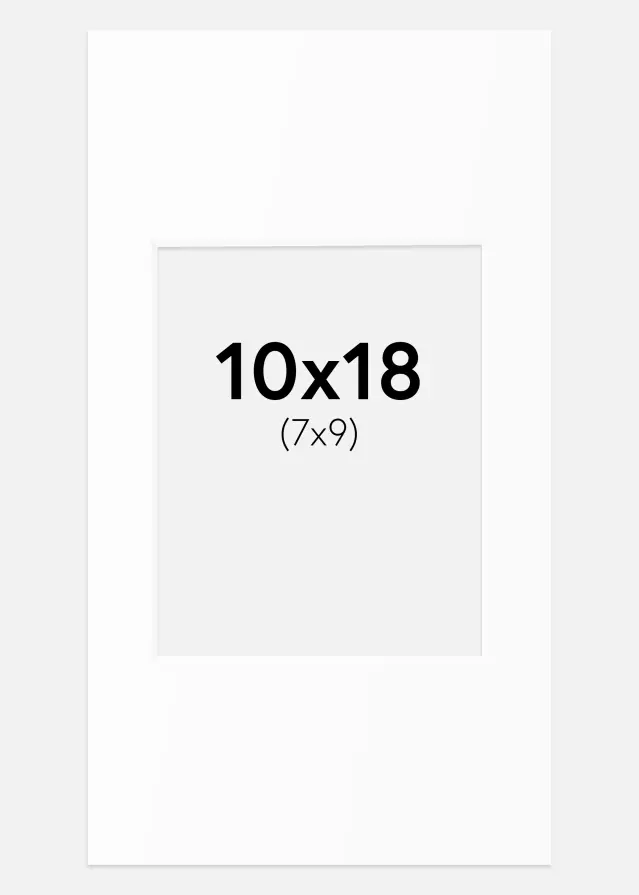 Passepartout Hvit Standard (Hvit kerne) 10x18 cm (7x9)