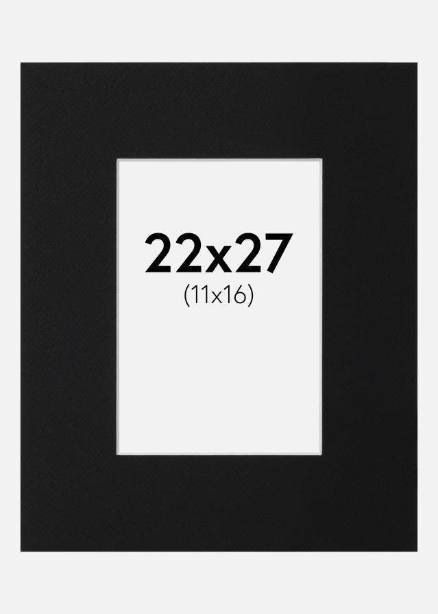 Passepartout Svart Standard (Hvit kjerne) 22x27 cm (11x16)