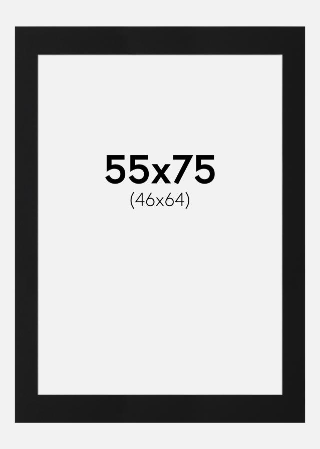 Passepartout Svart Standard (Hvit kjerne) 55x75 cm (46x64)