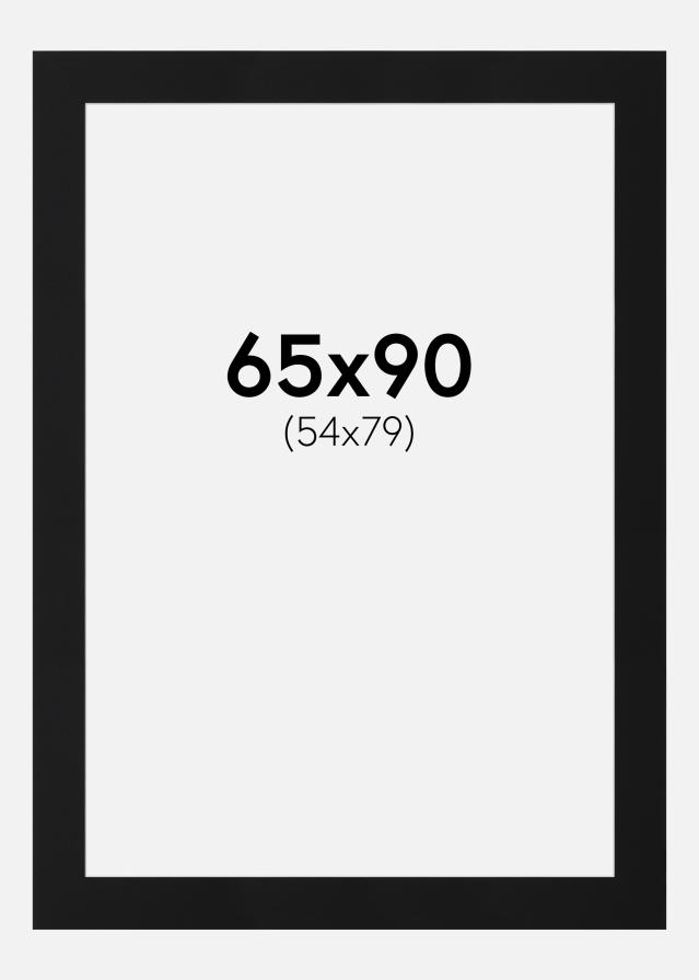 Passepartout Svart Standard (Hvit kjerne) 65x90 cm (54x79)