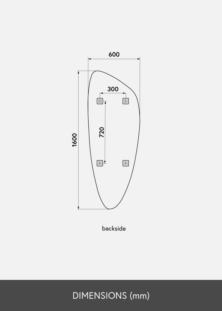 KAILA Speil Slim 60x160 cm
