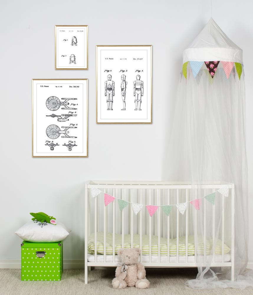 Patenttegning - Star Trek - USS Enterprise - Poster Plakat