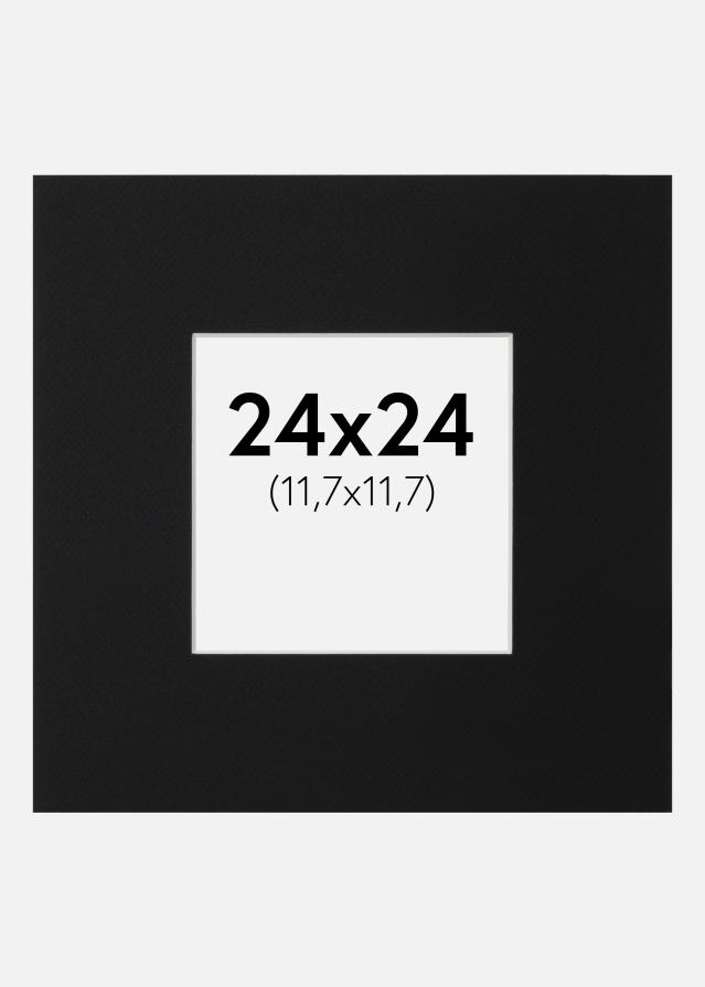 Passepartout Svart Standard (Hvit kjerne) 24x24 cm (11,7x11,7)