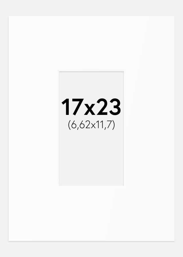 Passepartout Hvit Standard (Hvit kerne) 17x23 cm (6,62x11,7)