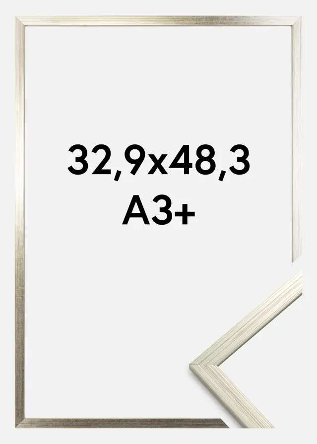 Ramme Edsbyn Akrylglass Sølv 32,9x48,3 cm (A3+)