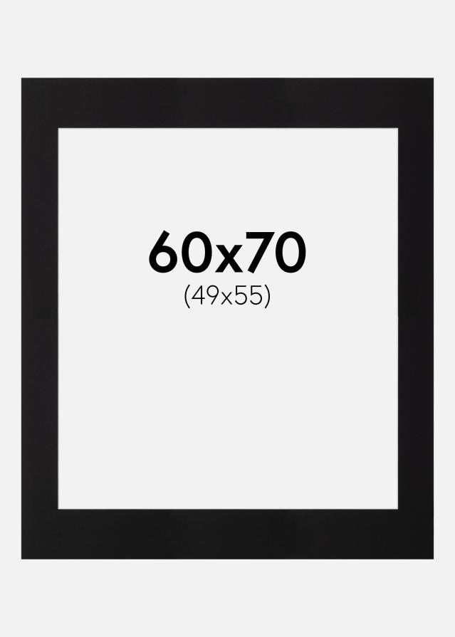 Passepartout Svart Standard (Hvit Kjerne) 60x70 cm (49x55)