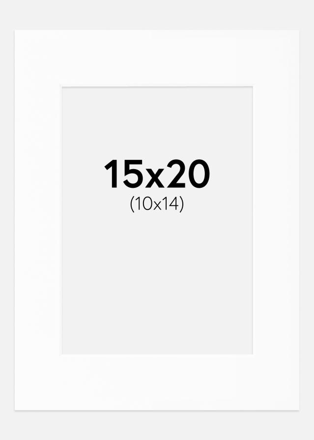Passepartout Hvit Standard (Hvit kerne) 15x20 cm (10x14)