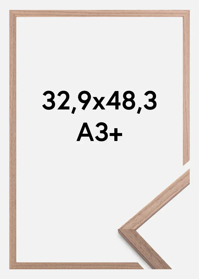 Ramme Edsbyn Akrylglass Lys Valnøtt 32,9x48,3 cm (A3+)