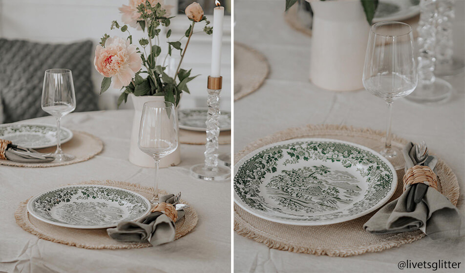 Dekk bordet med duk og serviettringer