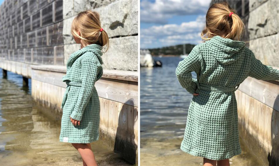 vaffelvevd morgenkåpe til barn
