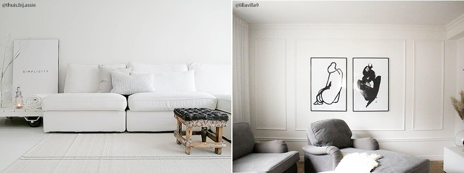 Interiør i stuen – minimalistisk og lyst