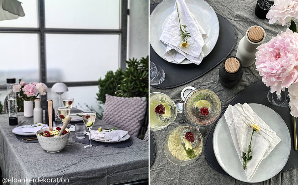 Dekk bordet med linduk og spisebrikker