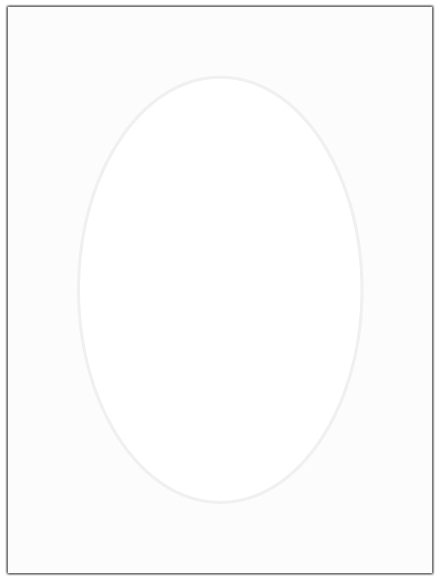 Passepartout Hvit (Hvit kjerne) Oval A4 21x29,7 cm (14x19,5)