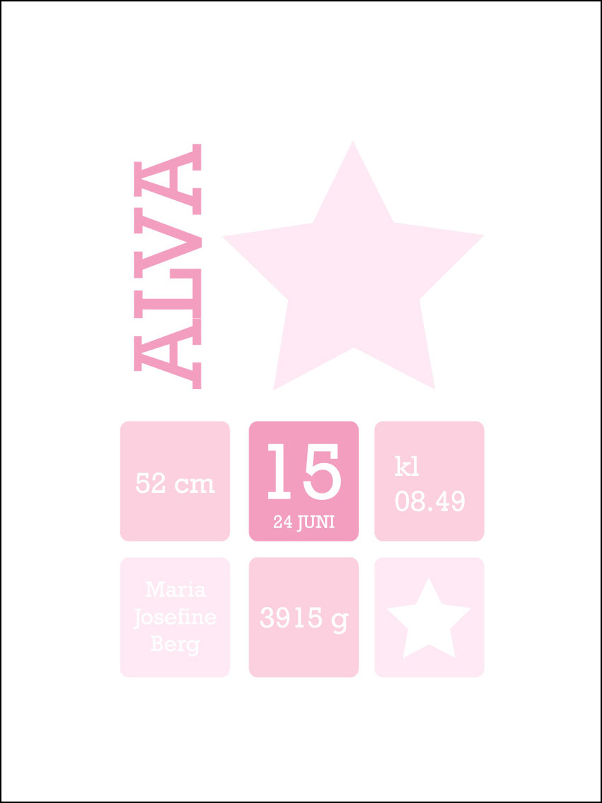 Star Birth Poster Pink