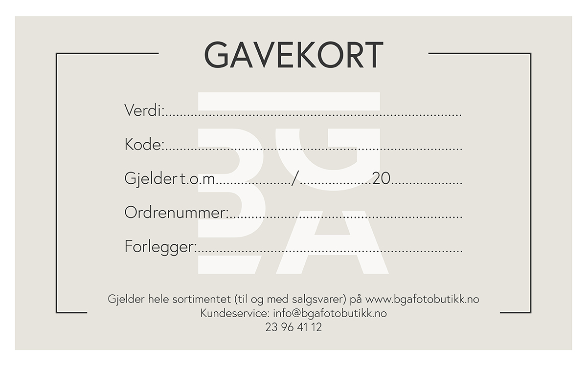 Gavekort - 2500 kr